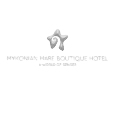 Λογότυπο Mykonian Mare. Συνεργασία με Κύρο Ασφή για Digital Marketing.